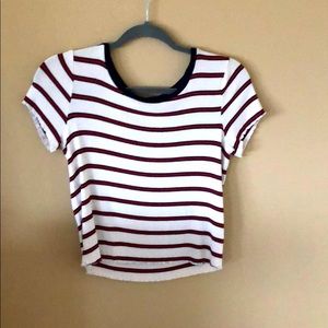 A cropped stripped tshirt